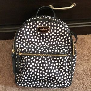 Black with white polka dot Kate Spade bookbag